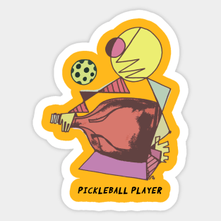 The Pickleball Player by Pollux (WITH TEXT) Sticker